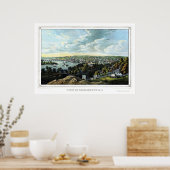 Georgetown, D.C. Panoramic Map - 1855 Poster (Keuken)