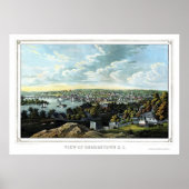 Georgetown, D.C. Panoramic Map - 1855 Poster (Voorkant)