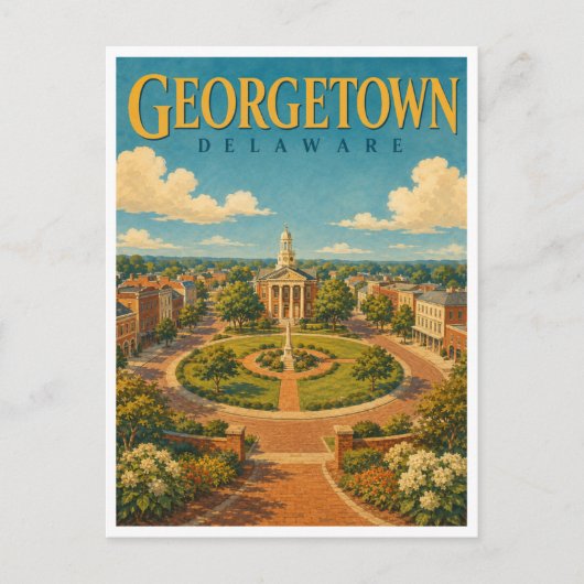 Georgetown Delaware The Circle GeoSaga Briefkaart (Voorkant)