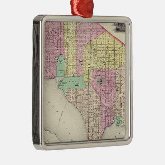 Georgetown en de stad Washington Metalen Ornament (Rechts)