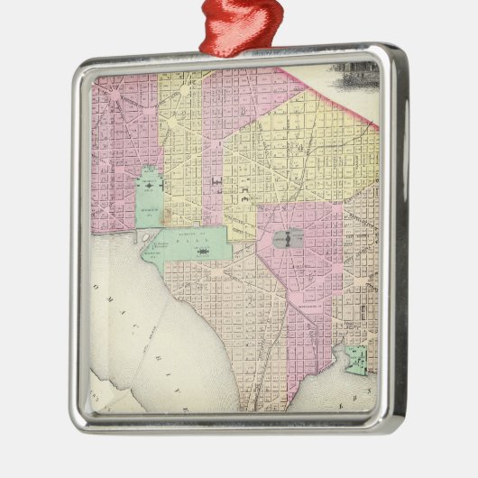 Georgetown en de stad Washington Metalen Ornament (Links)