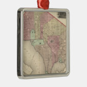 Georgetown en de stad Washington Metalen Ornament (Rechts)