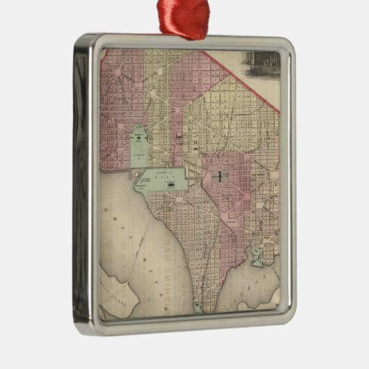 Georgetown en de stad Washington Metalen Ornament (Rechts)