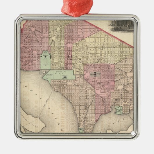 Georgetown en de stad Washington Metalen Ornament (Voorkant)