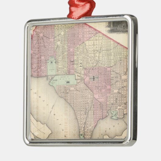 Georgetown en de stad Washington Metalen Ornament (Links)