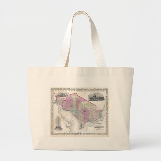 Georgetown en Washington DC Grote Tote Bag (Voorkant)