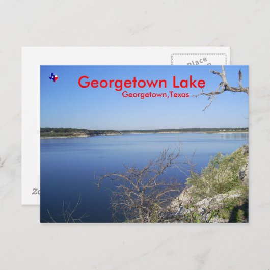 Georgetown Lake. Georgetown Texas Briefkaart (Voorkant / Achterkant)