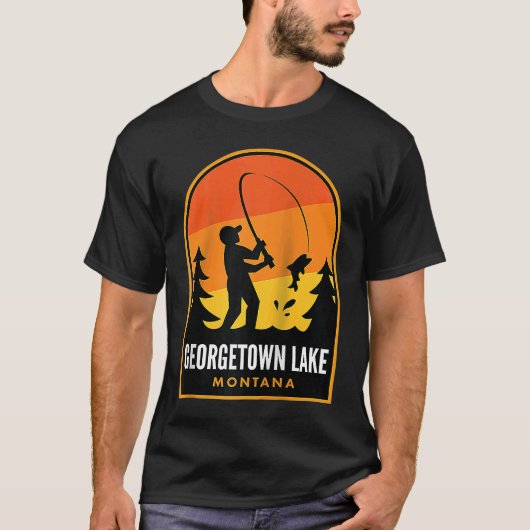 Georgetown Lake Montana Vis Raglan T-shirt (Voorkant)