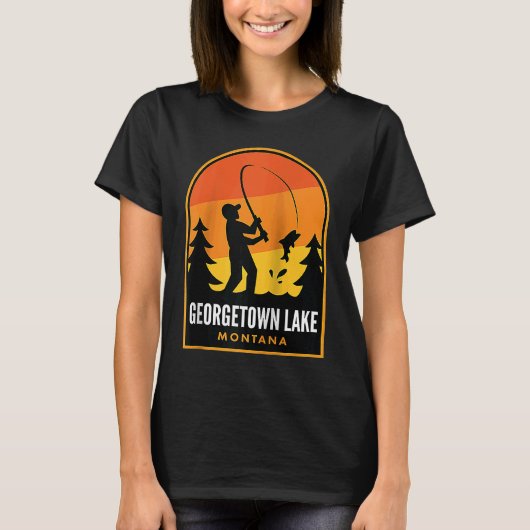 Georgetown Lake Montana Vissen Raglan T-shirt (Voorkant)