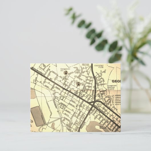 Georgetown, SC  Map Briefkaart (Staand voorkant)