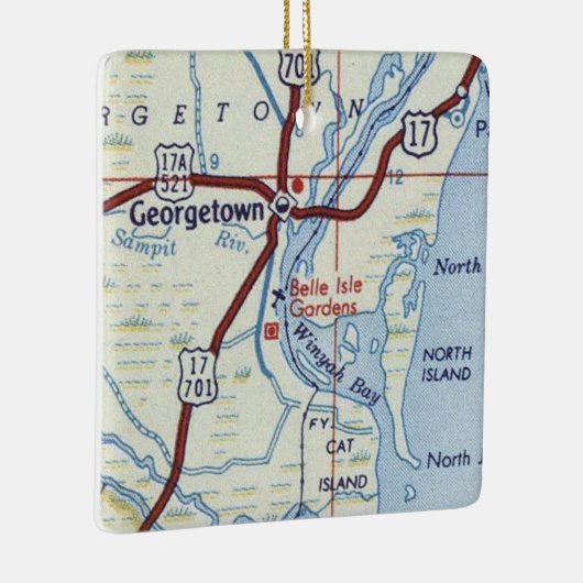 Georgetown SC Map Keramisch Ornament (Rechts)