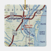 Georgetown SC  Map Keramisch Ornament (Achterkant)