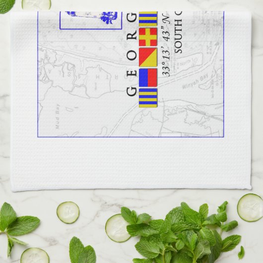 Georgetown SC Marine Signal Flag Towel Theedoek (Gevouwen)