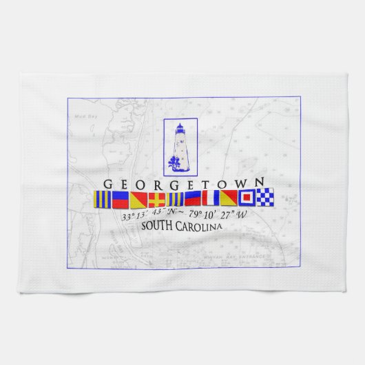 Georgetown SC Marine Signal Flag Towel Theedoek (Horizontaal)