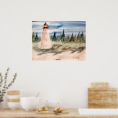 georgetown sc vuurtoren waterverf print (Keuken)