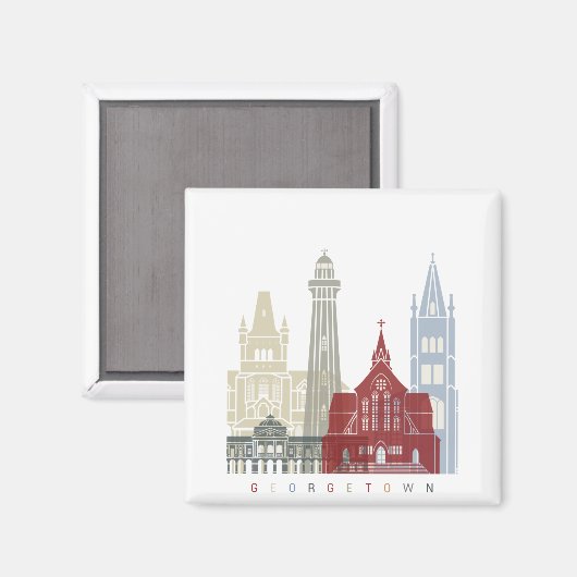 Georgetown skyline poster magneet (Voorkant / Achterkant)