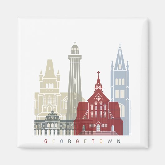 Georgetown skyline poster magneet (Voorkant)