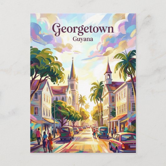 Georgetown Stad Guyana Briefkaart (Voorkant)