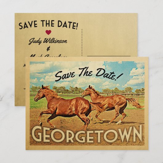 Georgetown Texas bewaart de datumpaarden Aankondigingskaart (Voorkant / Achterkant)