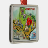 Georgetown Texas Cartoon Map Metalen Ornament (Rechts)