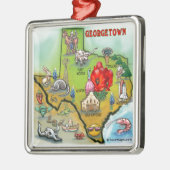 Georgetown Texas Cartoon Map Metalen Ornament (Links)