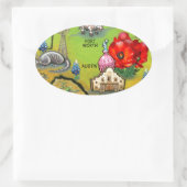 Georgetown Texas Cartoon Map Ovale Sticker (Tas)