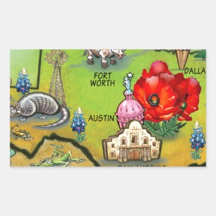 Georgetown Texas Cartoon Map Rechthoekige Sticker
