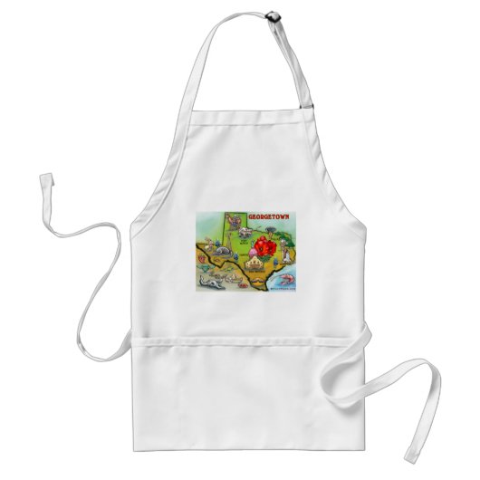 Georgetown Texas Cartoonkaart Standaard Schort (Voorkant)