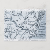 Georgetown Winyah South Carolina Map Post Card Briefkaart (Voorkant)