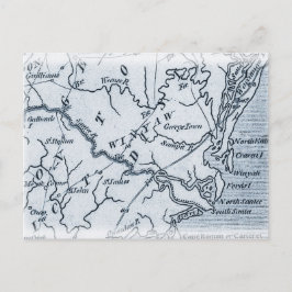 Georgetown Winyah South Carolina Map Post Card Briefkaart