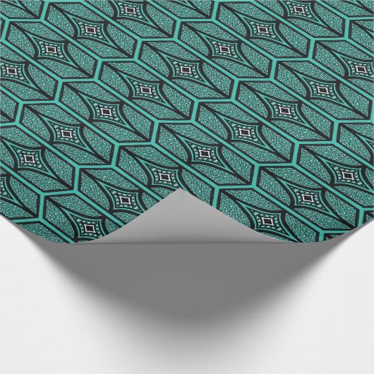 Georgette Hexagon - Turquoise Cadeaupapier (Hoek)
