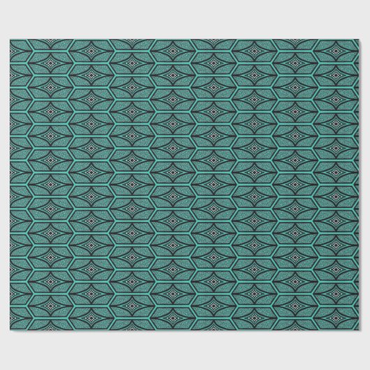 Georgette Hexagon - Turquoise Cadeaupapier (Vlak)