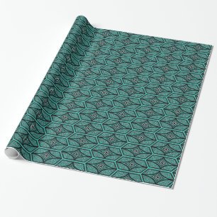 Georgette Hexagon - Turquoise Cadeaupapier