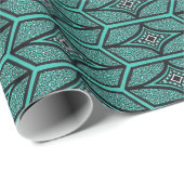 Georgette Hexagon - Turquoise Cadeaupapier (Rol Hoek)