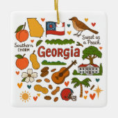 Georgia Aangepaste Familiereis Kerstmis Keramisch Ornament (Voorkant)