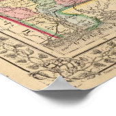 Georgia, Alabama Map door Mitchell Poster (Hoek)