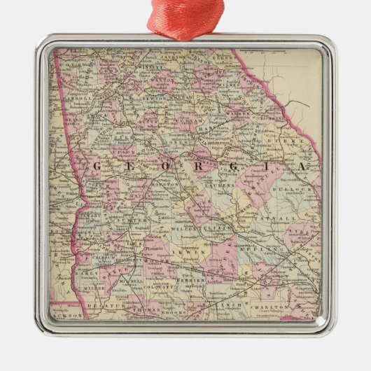 Georgia, Alabama Metalen Ornament (Voorkant)
