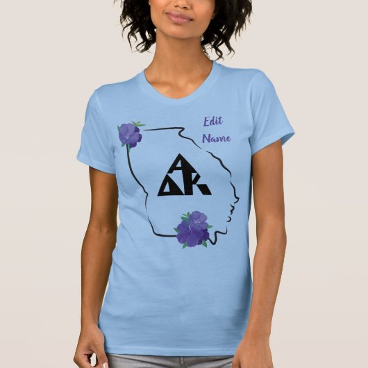 Georgia Alpha Delta Kappa Tshirt Casual met naam (Voorkant)