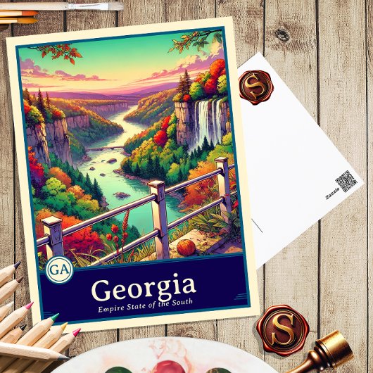 Georgia | Anime Style Cel Shaded Briefkaart