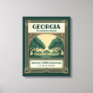 Georgia Art Deco Amerika 250ste verjaardag Canvas Afdruk