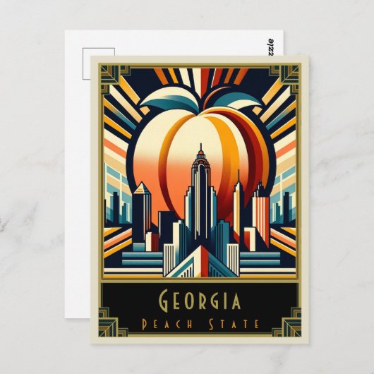 Georgia | Art. Deco Briefkaart (Voorkant / Achterkant)