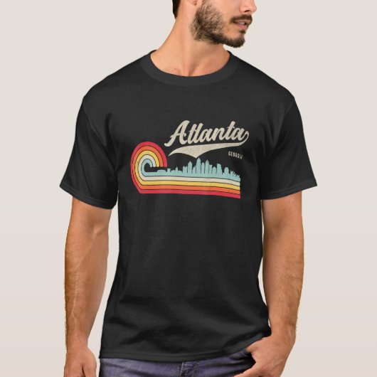  Georgia Atlanta City Retro Sunset Skyline T-shirt (Voorkant)