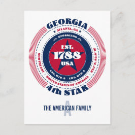 Georgia, Atlanta GA, Patriottisch, Monogram Briefkaart