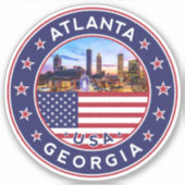Georgia, Atlanta Sticker (Voorkant)