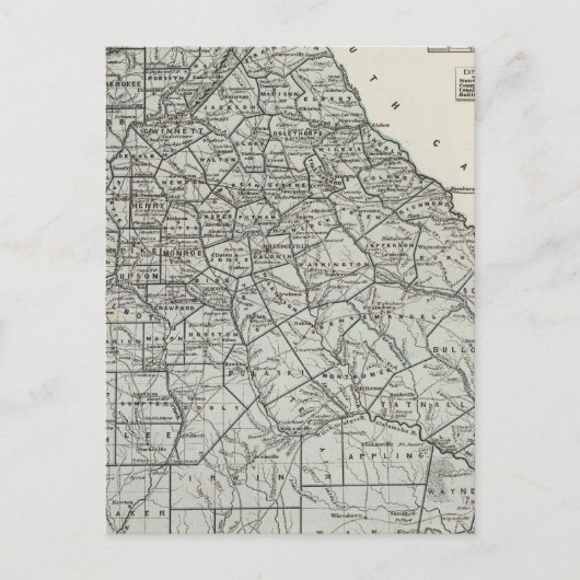 Georgia Atlas Map Briefkaart (Voorkant)