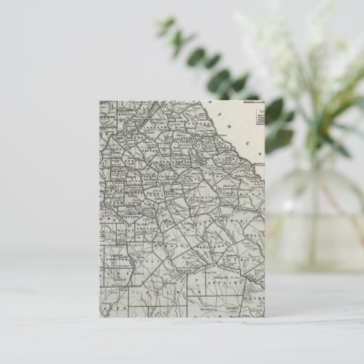 Georgia Atlas Map Briefkaart (Staand voorkant)