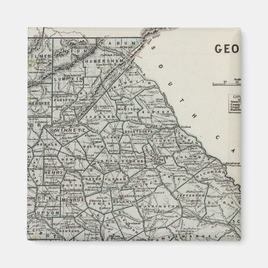 Georgia Atlas Map Magneet (Voorkant)