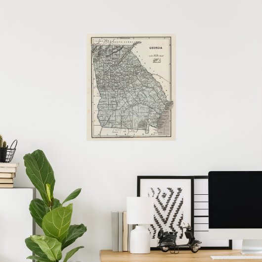 Georgia Atlas Map Poster (Thuiskantoor)