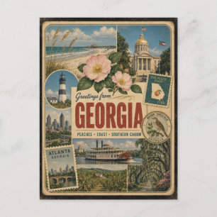 Georgia Authentieke Vintage Stijl Ansichtkaart Briefkaart
