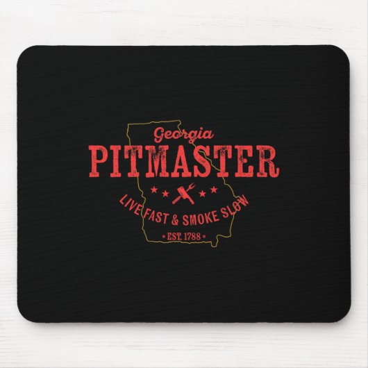 Georgia BBQ Pitmaster voor vlees roken barbecue Muismat (Voorkant)